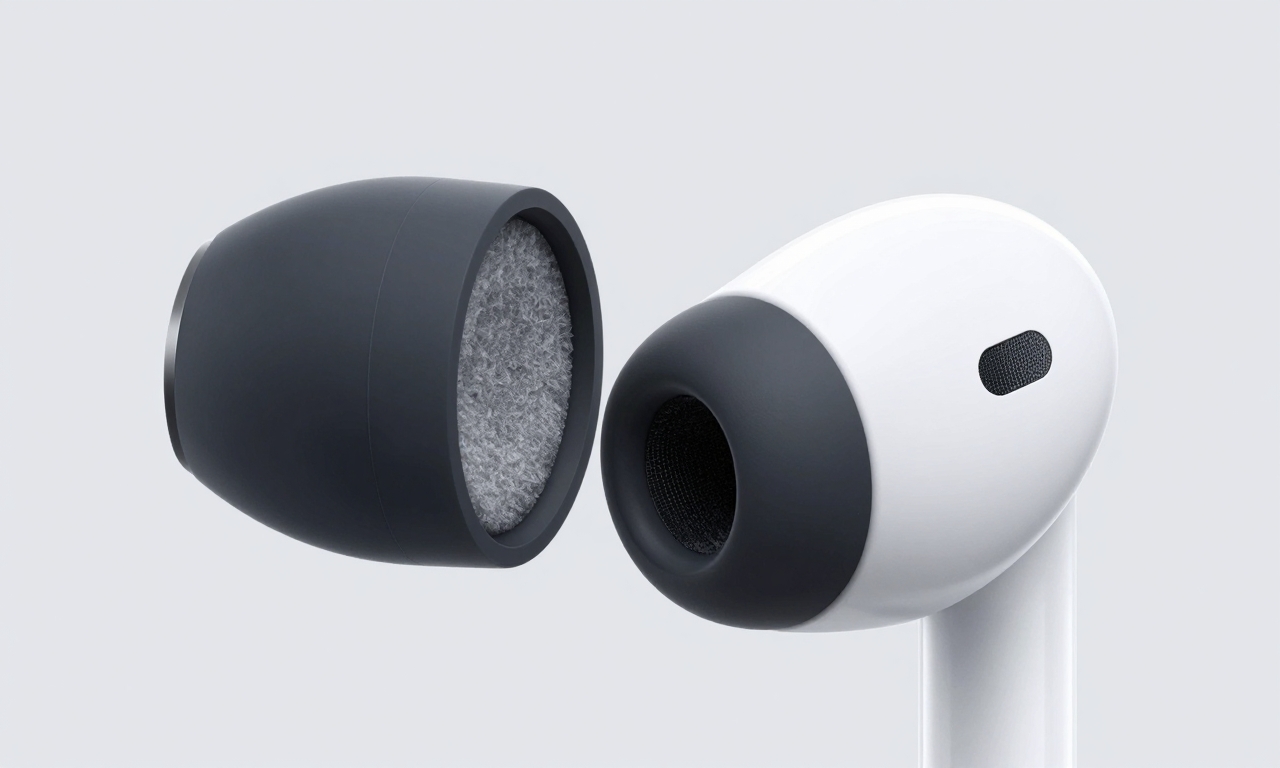AirPods Pro 3 ear tip cross-section showing layered construction