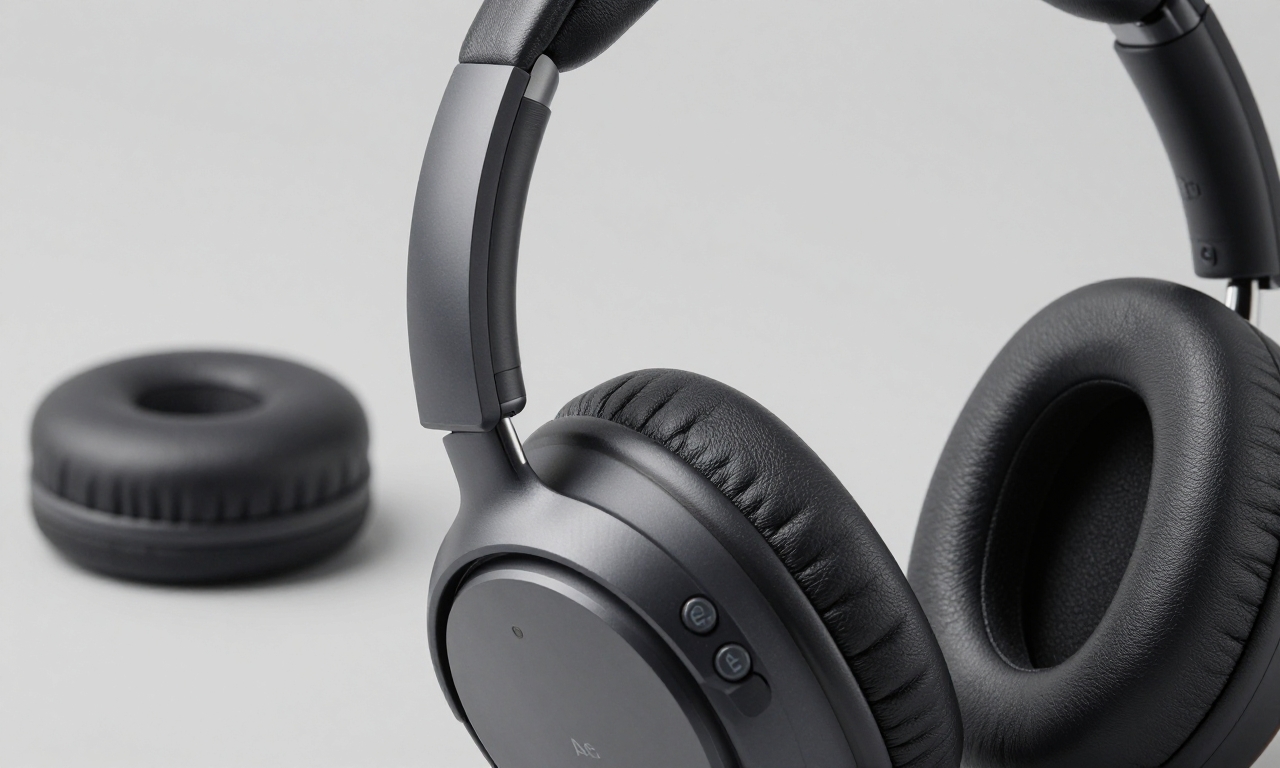 Close-up of Beoplay H100 materials and controls