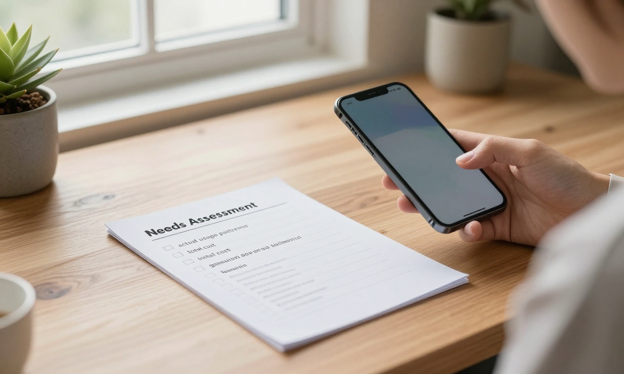 Person mindfully evaluating iPhone ownership needs