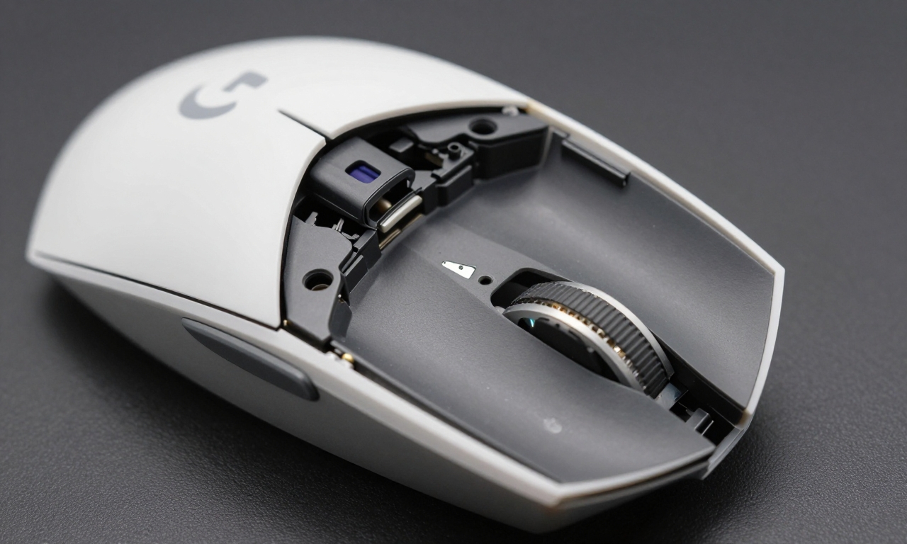 Logitech mouse bottom plate showing structural concerns