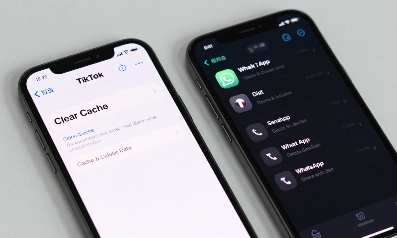 Clearing app caches in TikTok and WhatsApp