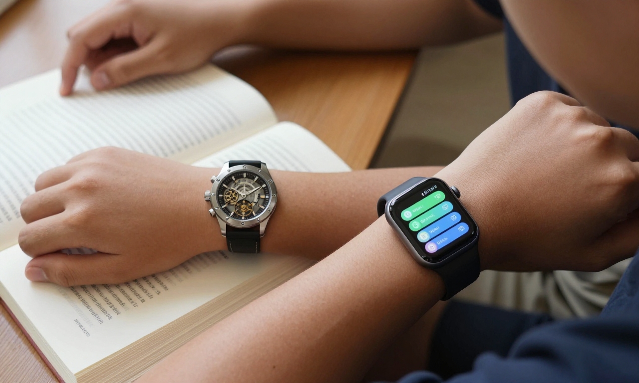 Comparison of mechanical watch calm vs smartwatch distraction