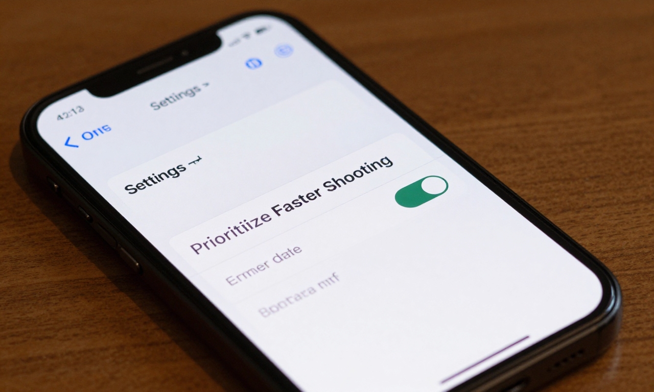 iPhone camera settings menu showing Prioritize Faster Shooting disabled