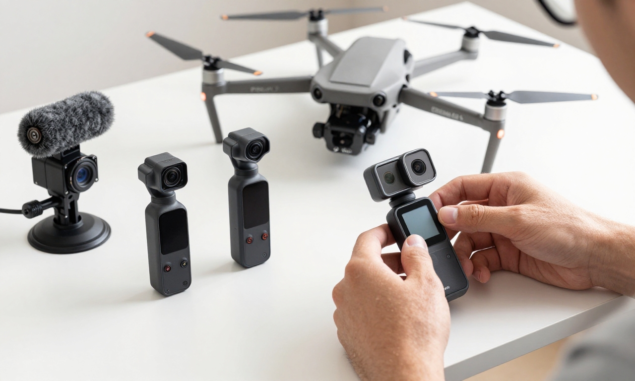 DJI camera and audio equipment for mobile content creation