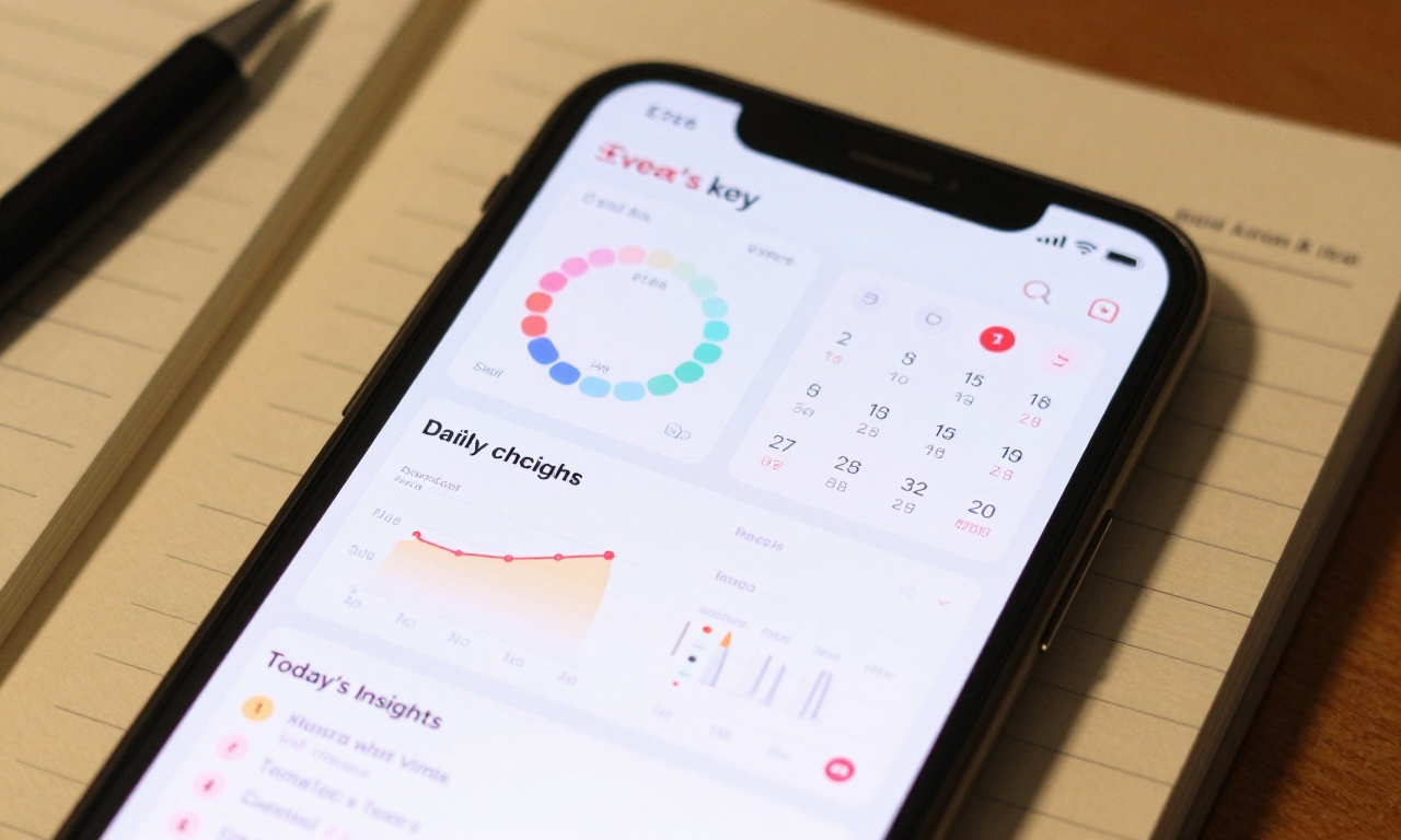Smartphone showing Evea app features and insights