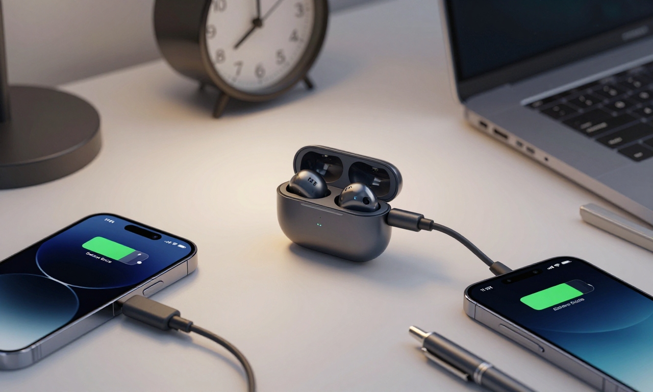 Galaxy Buds Core charging case with USB-C cable