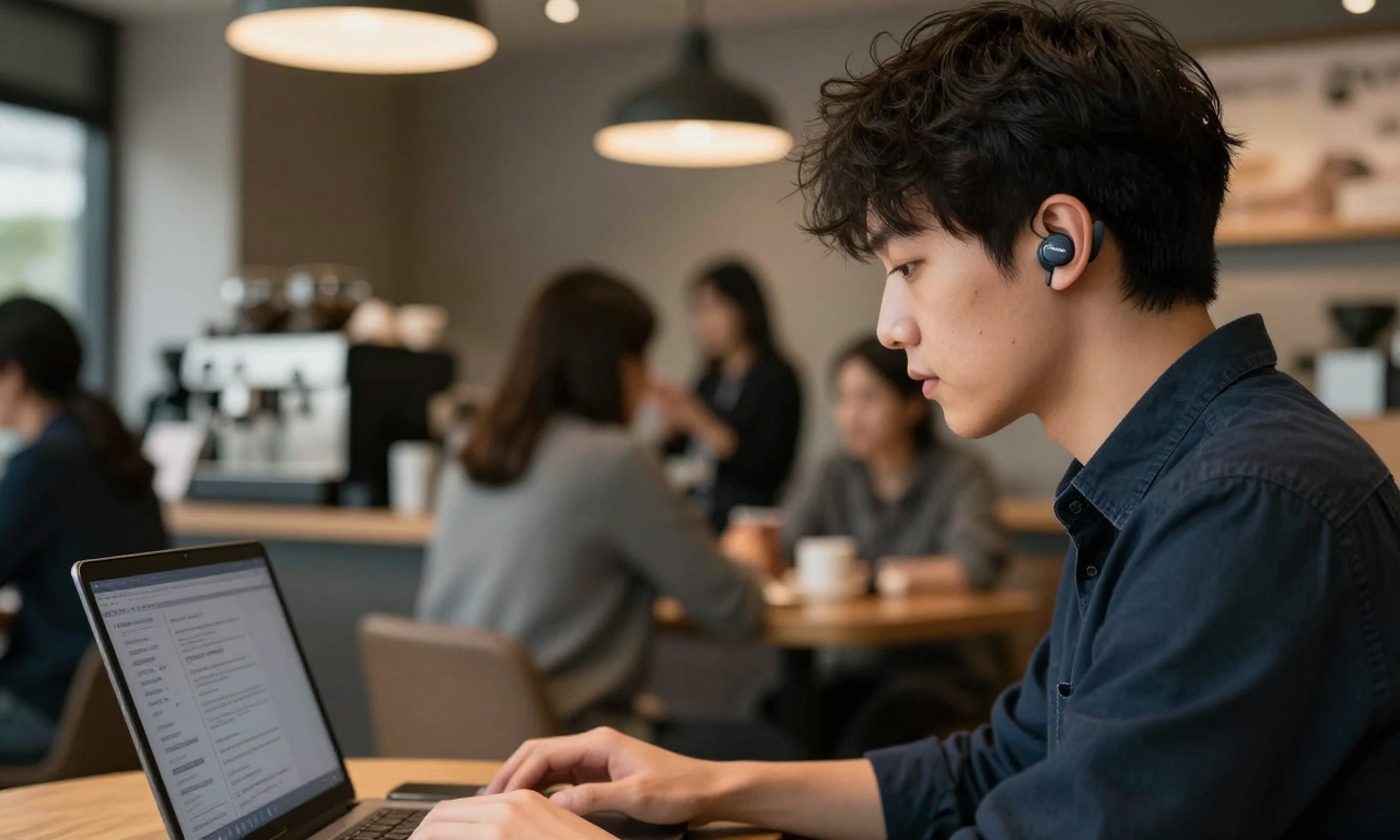 Galaxy Buds Core noise cancellation in a café