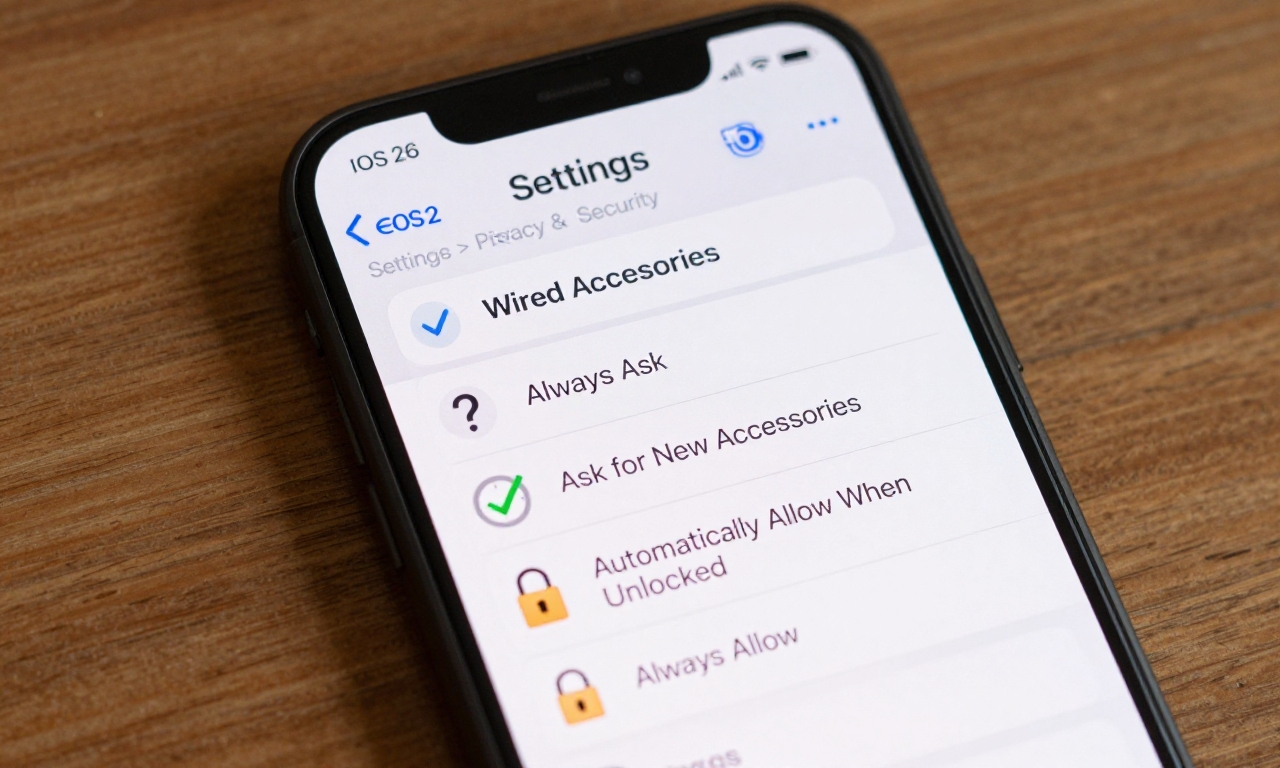 iOS 26 wired accessory security options explained