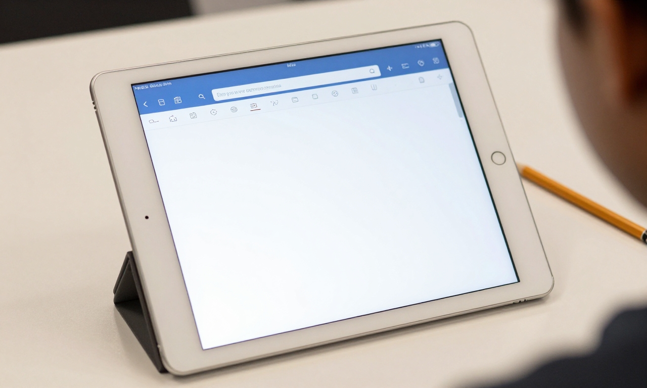 Standard iPad with Home button on notebook