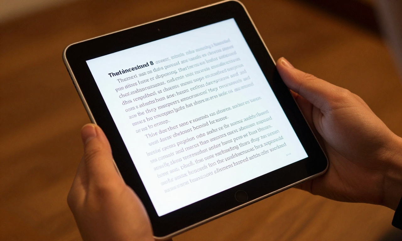 Compact iPad mini 8 displaying eBook in hands