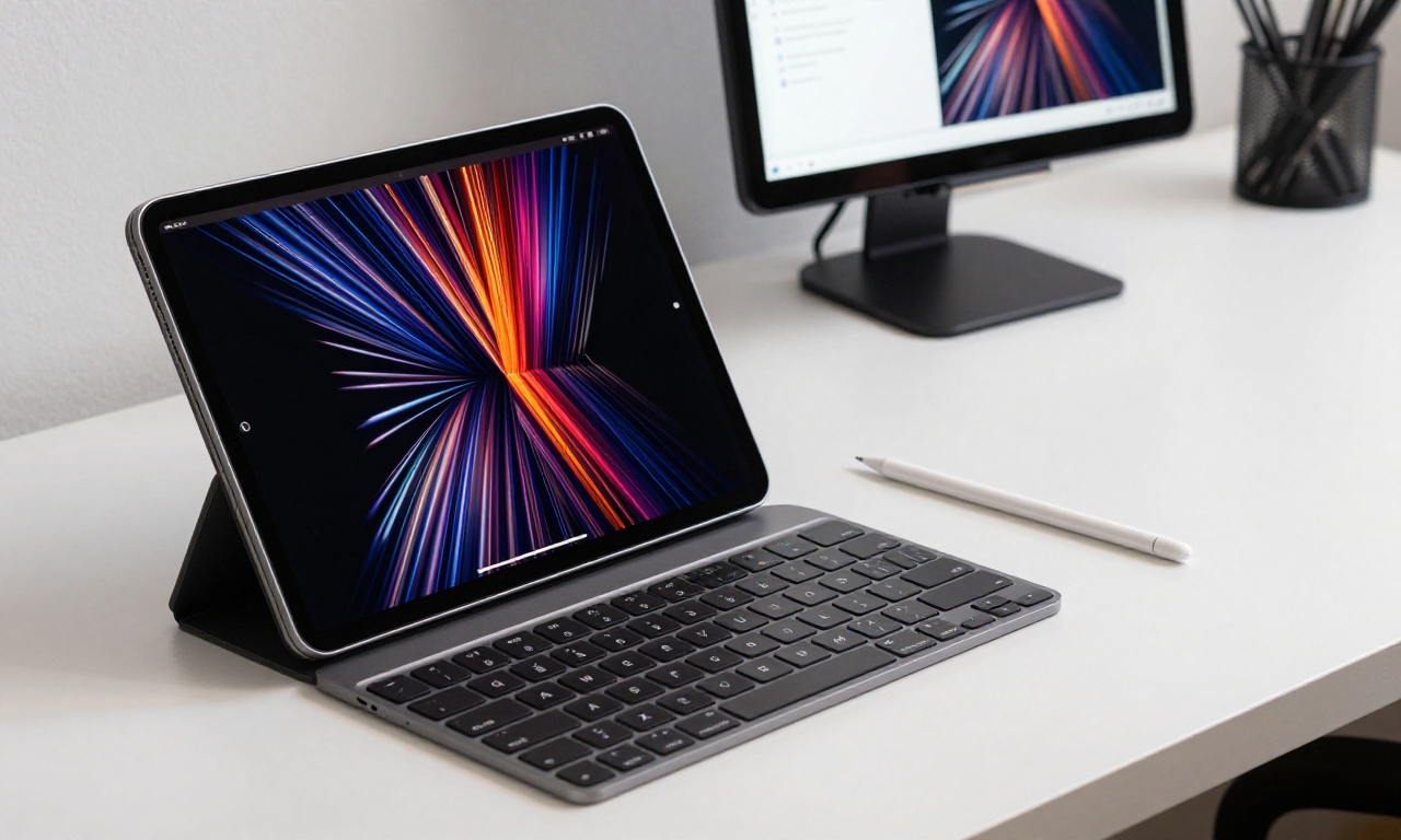 iPad Pro with accessories for creative work