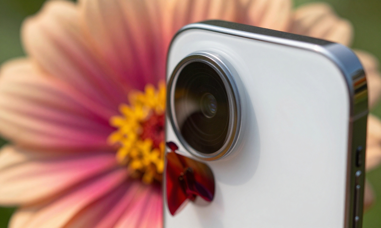 iPhone 17 macro photography of a flower