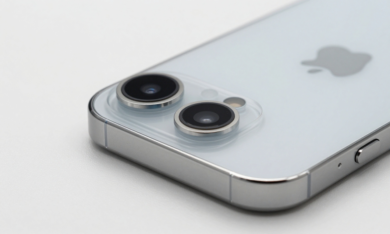 iPhone Air with square selfie sensor and titanium body