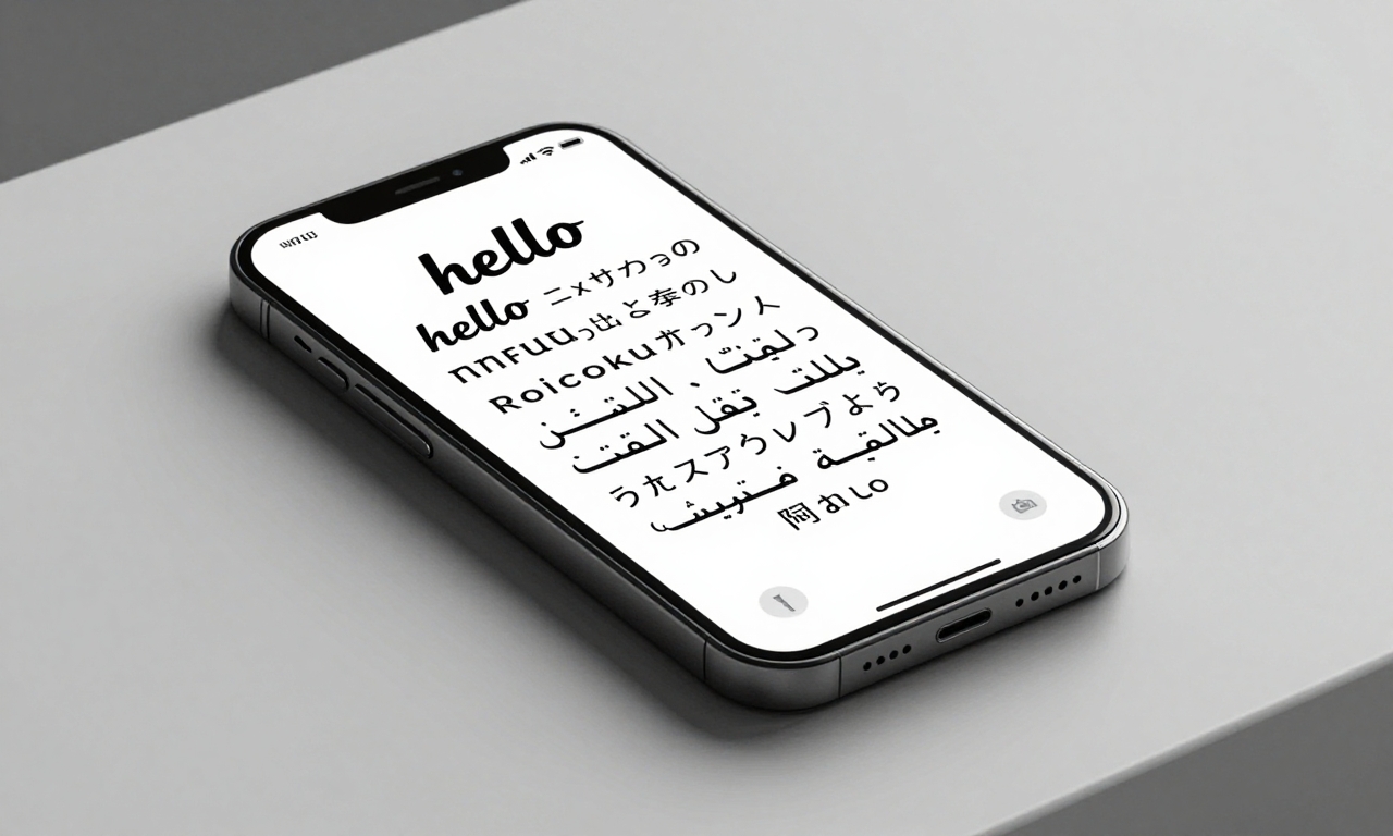 iPhone showing hello in multiple languages
