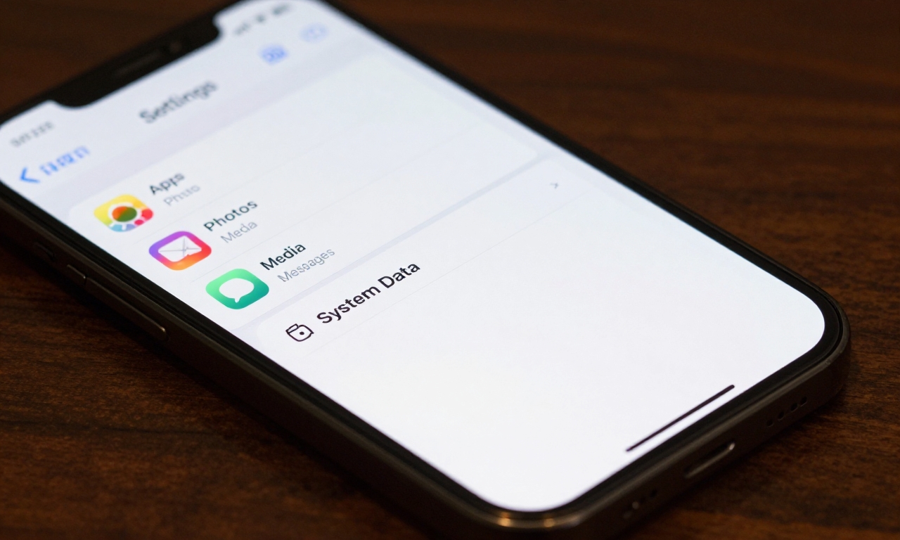 iPhone storage settings breakdown screen