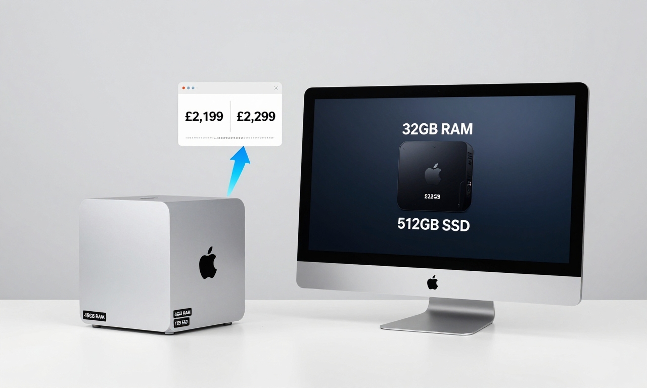 Mac mini versus Mac Studio comparison with price tags