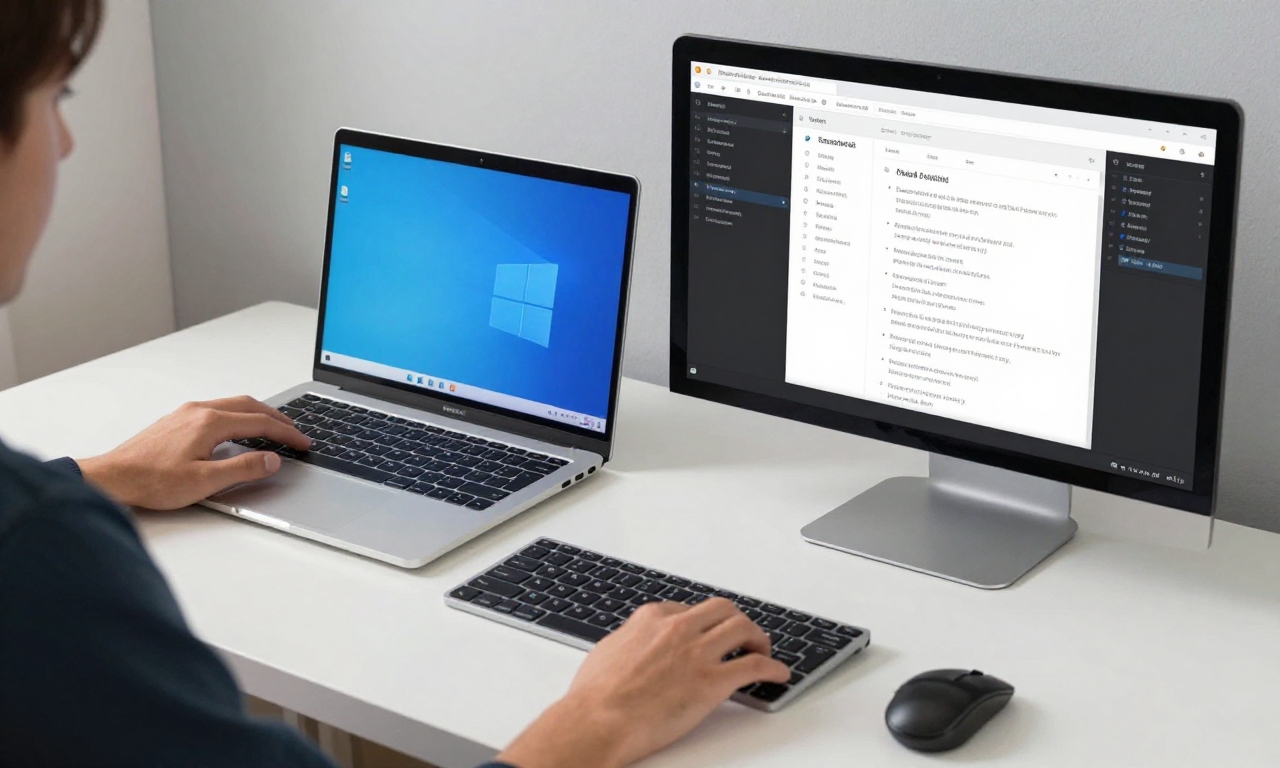 Person using consistent peripherals across Windows and macOS systems