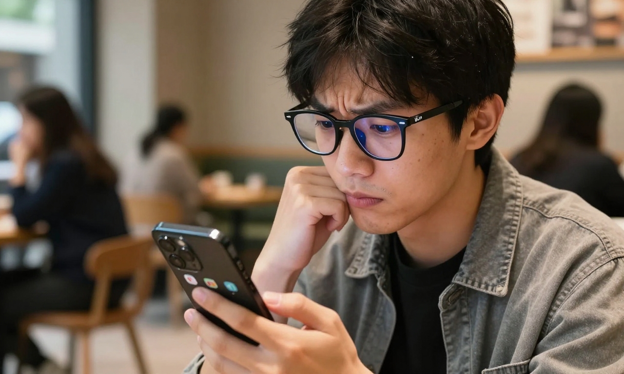 Person with Meta Ray-Ban glasses and disconnected smartphone