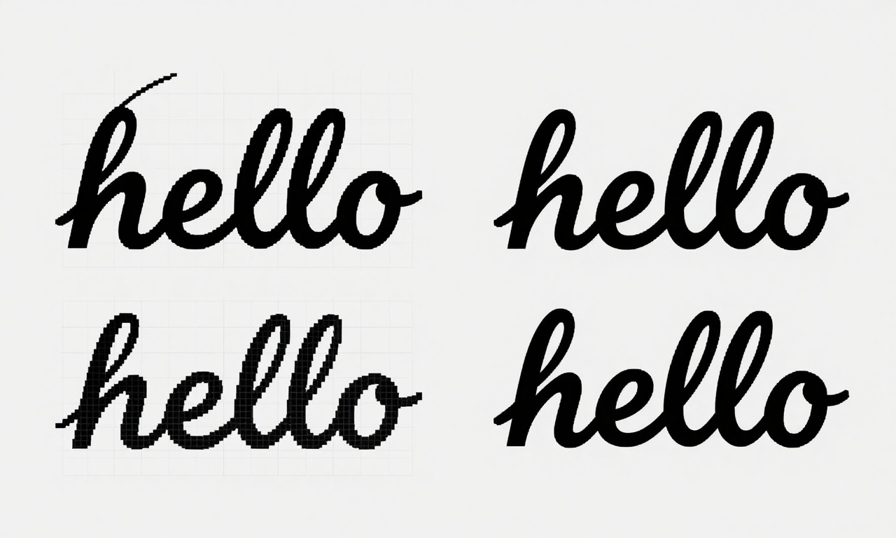 Pixel art versus vector typography comparison