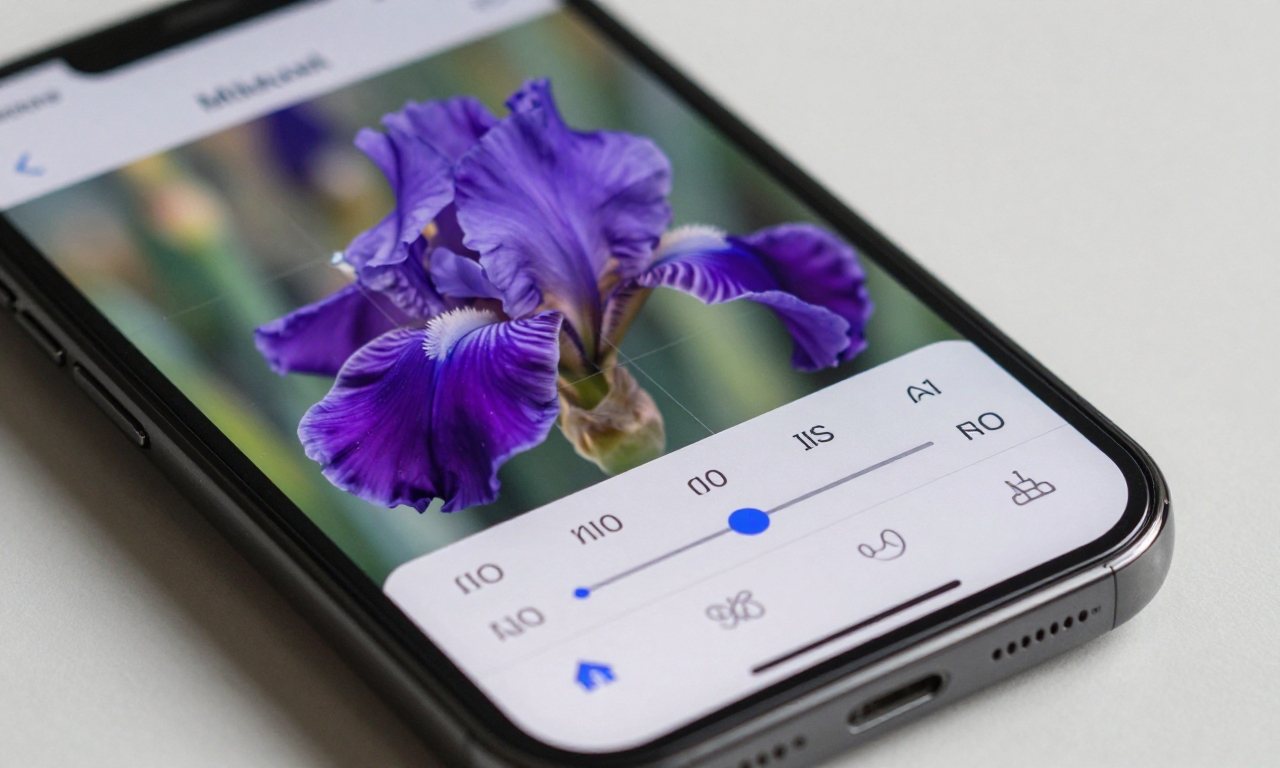 Adobe Project Indigo manual controls interface on iPhone screen