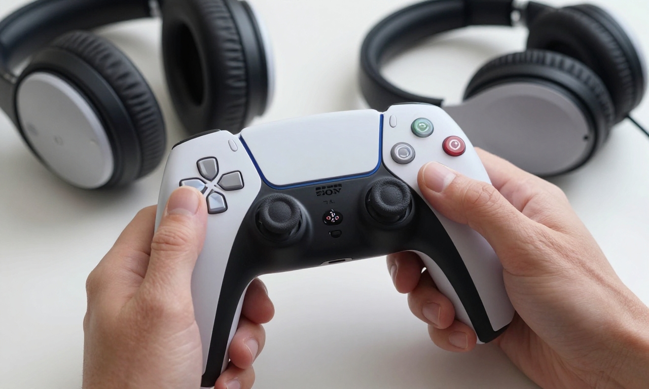 DualSense controller and gaming headphones