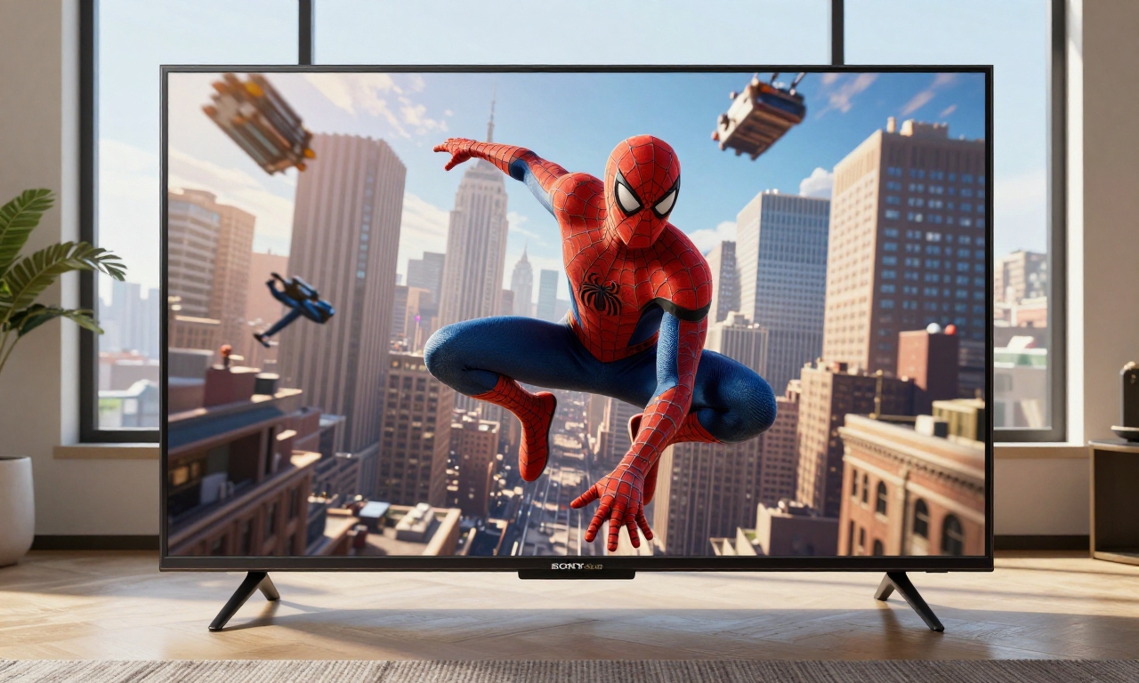 PS5 gaming on OLED TV with Spider-Man
