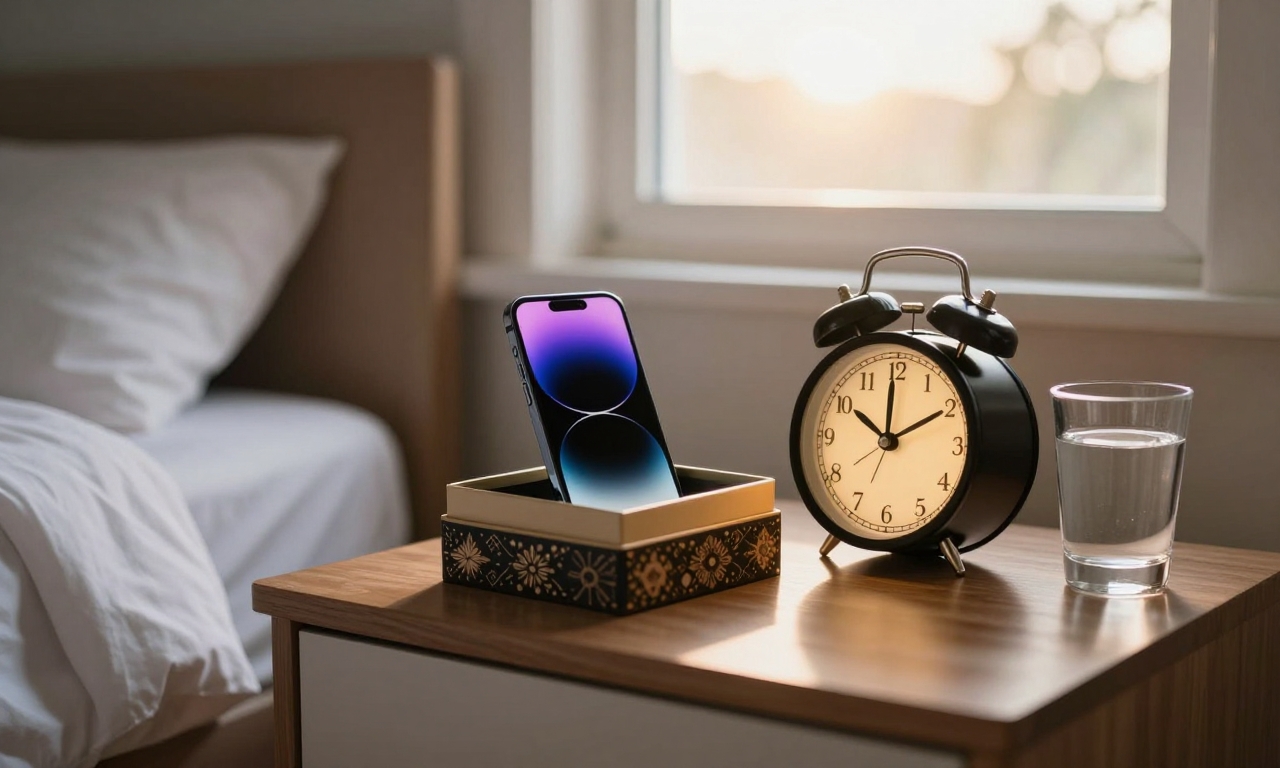 Smartphone contained in box with traditional alarm clock alternative