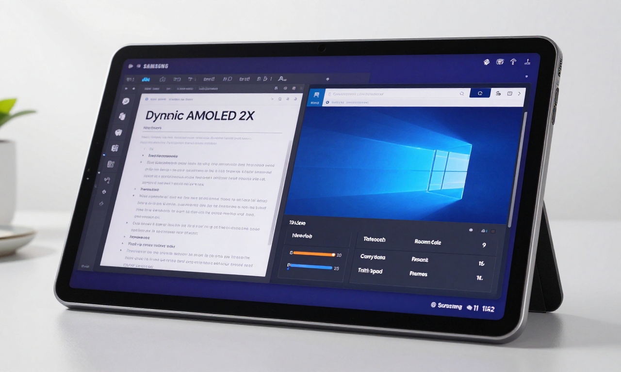 Samsung Galaxy Tab S11 Ultra large AMOLED display showing multitasking