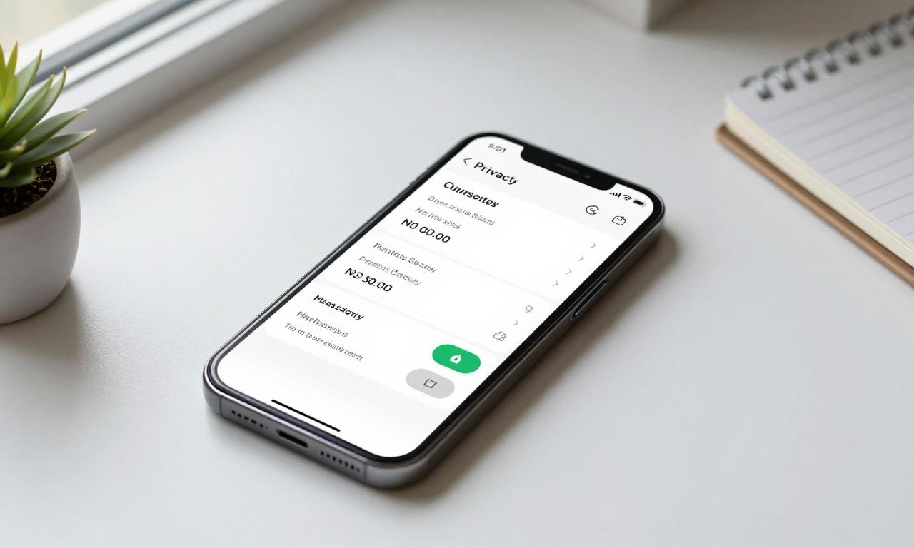 Smartphone showing message scheduling and privacy settings menu