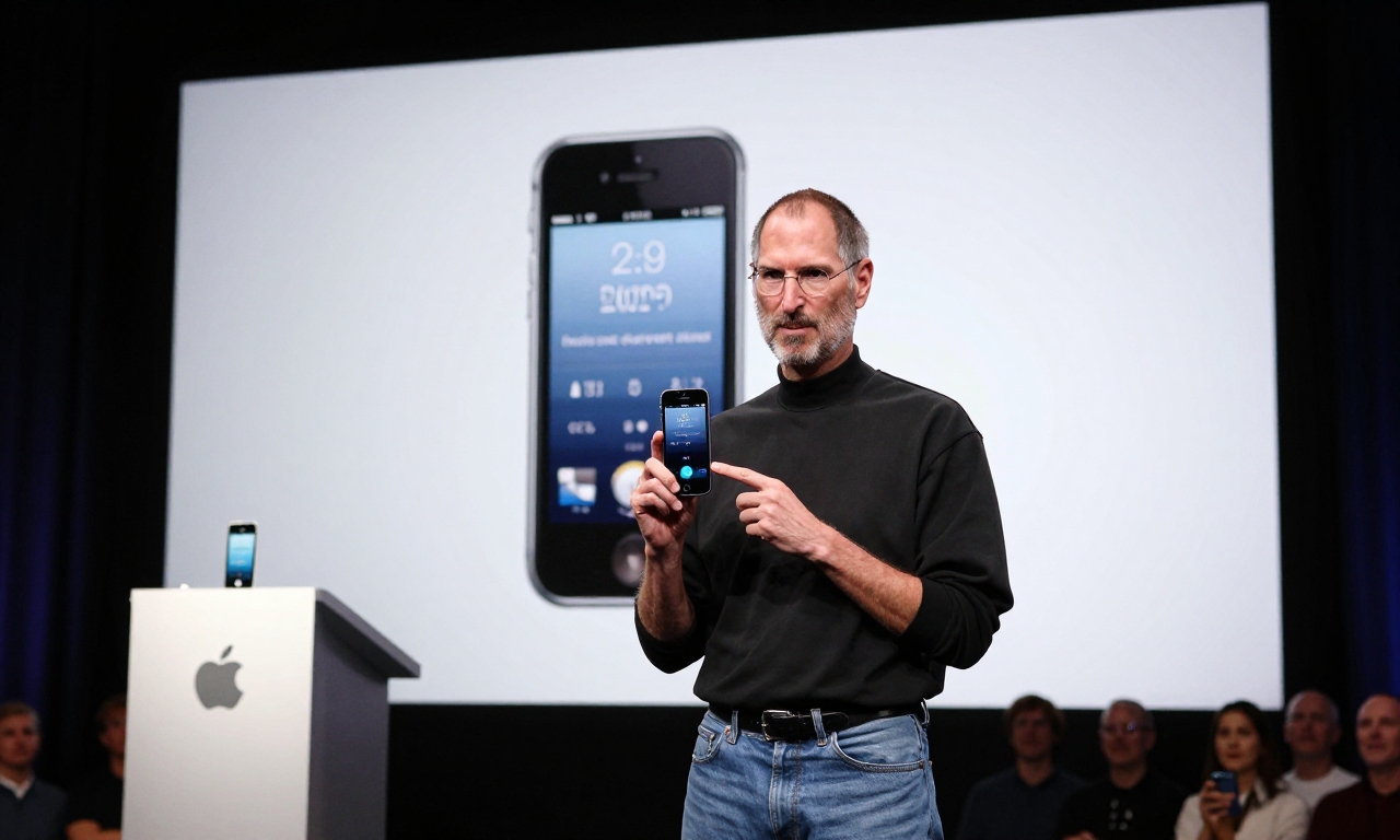 Steve Jobs introducing the revolutionary iPhone in 2007