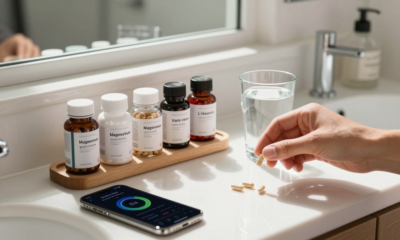Organized sleep supplements with Oura Ring data