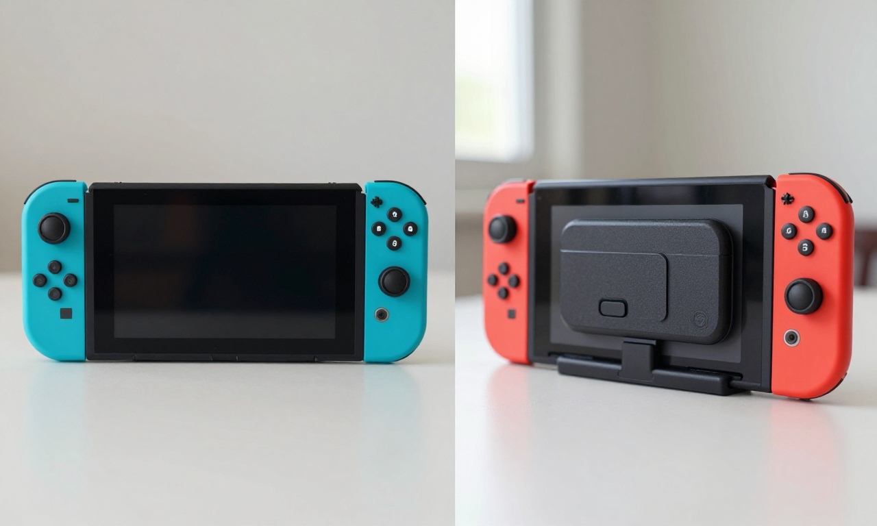 Comparison of original and Switch 2 Charging Grip designs