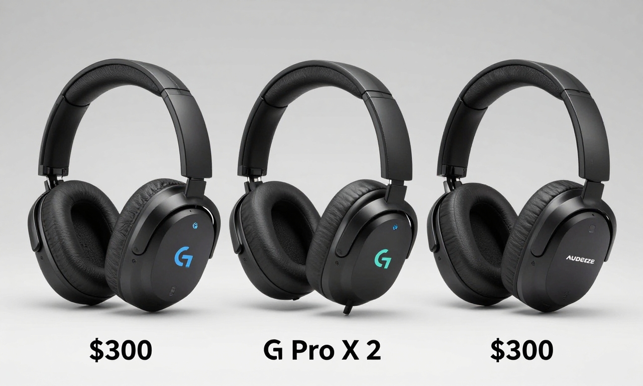 Three competing wireless gaming headsets compared side by side