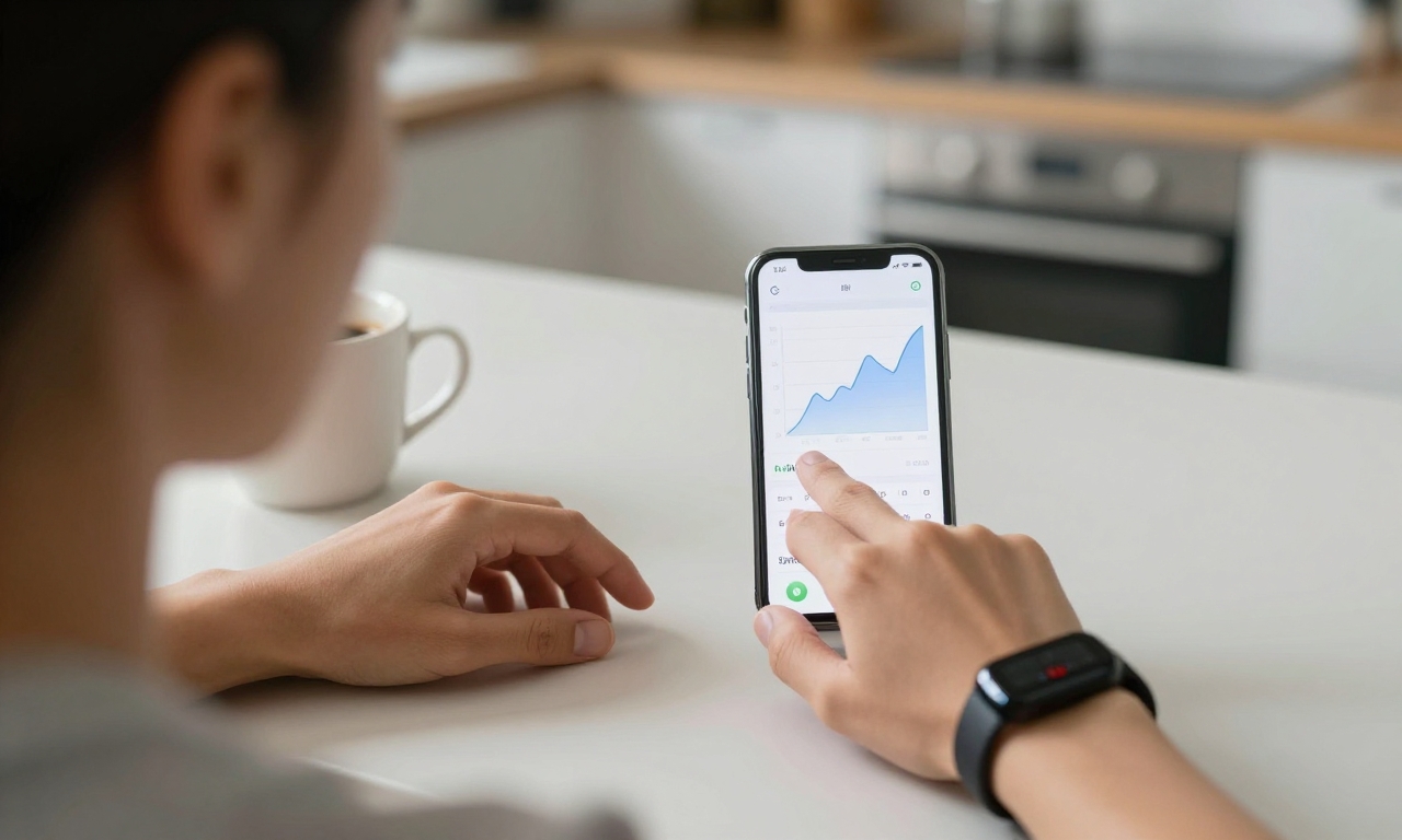 Person reviewing health data from fitness tracker