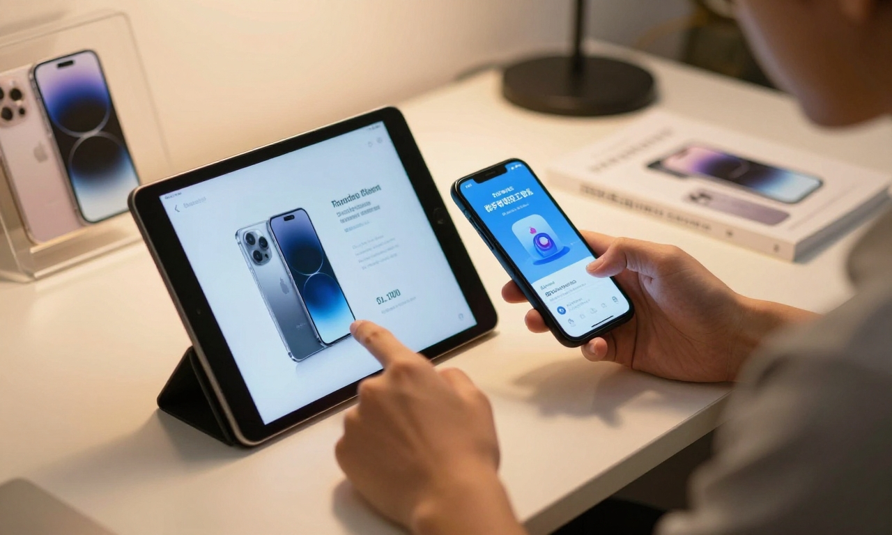 Consumer evaluating smartphone marketing and alternatives