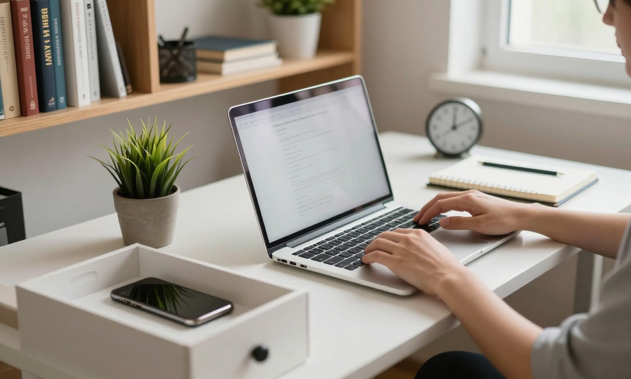Person working with smartphone stored away