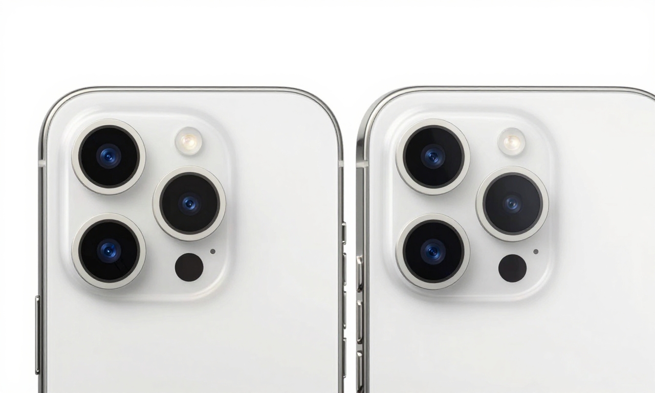 Close-up comparison of smartphone camera hardware