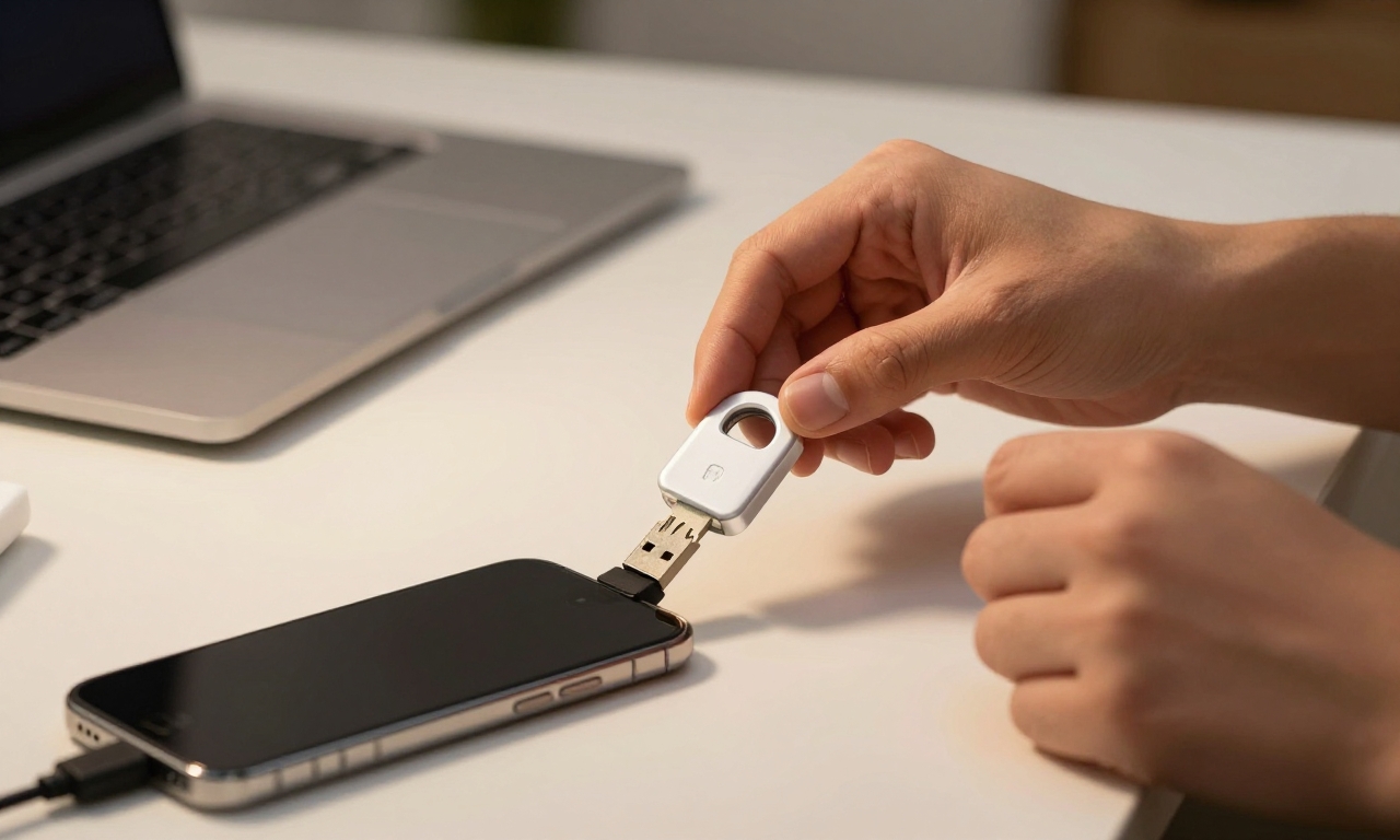 Hardware security key connecting to smartphone