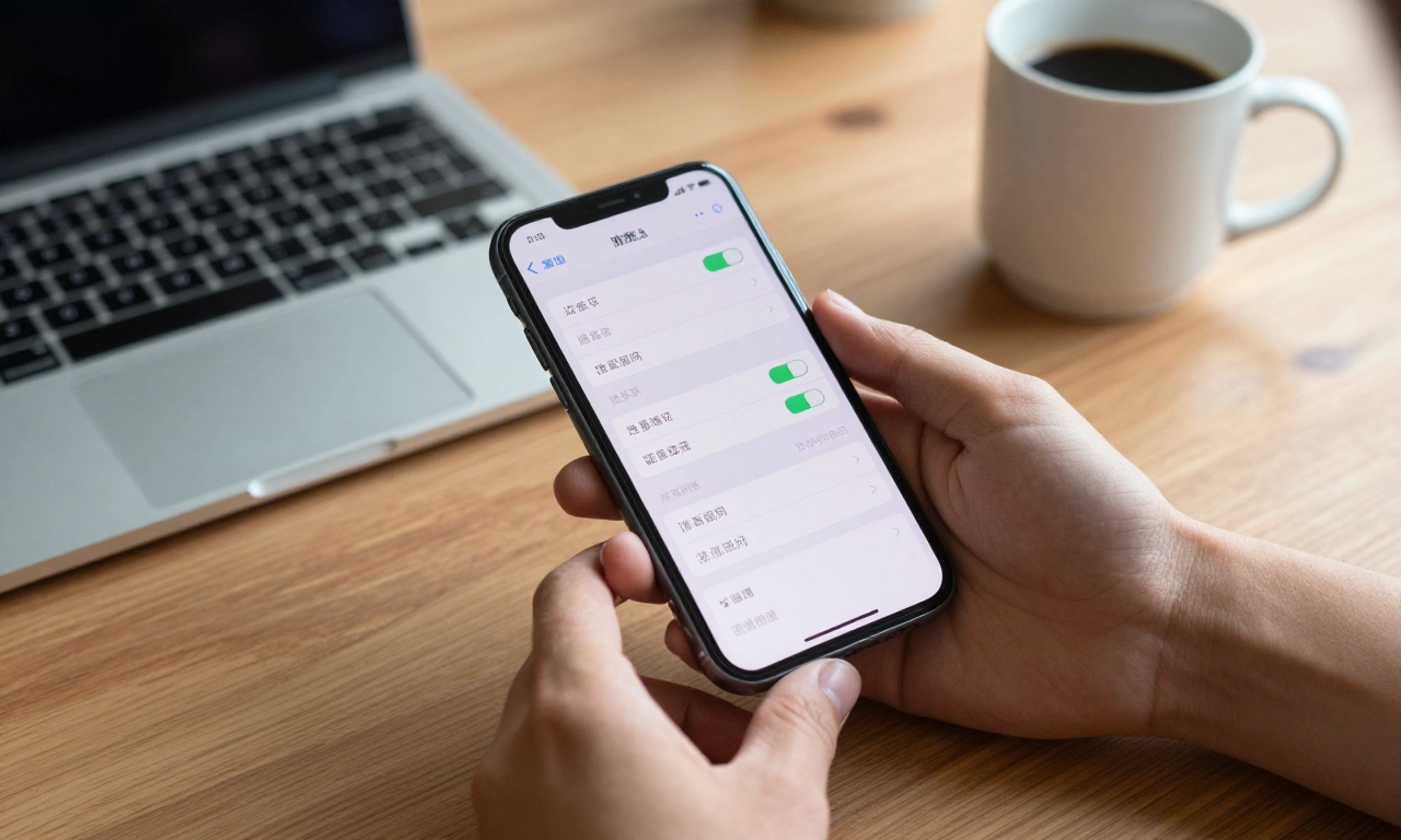iPhone showing battery and connectivity settings on desk