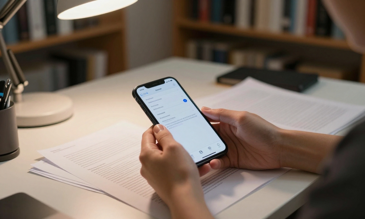 Person scanning document with iPhone Notes app scanner