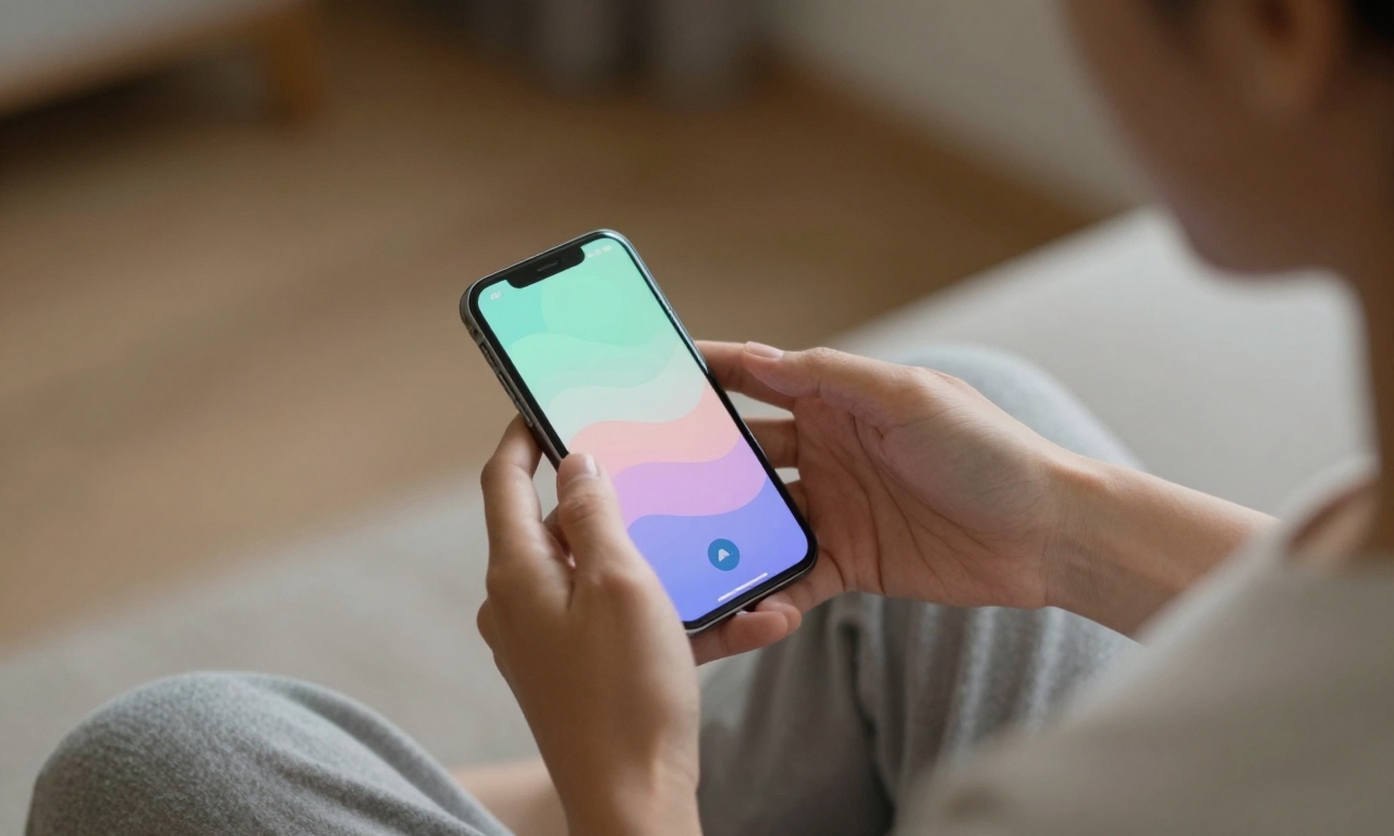 Person using mindfulness app on smartphone