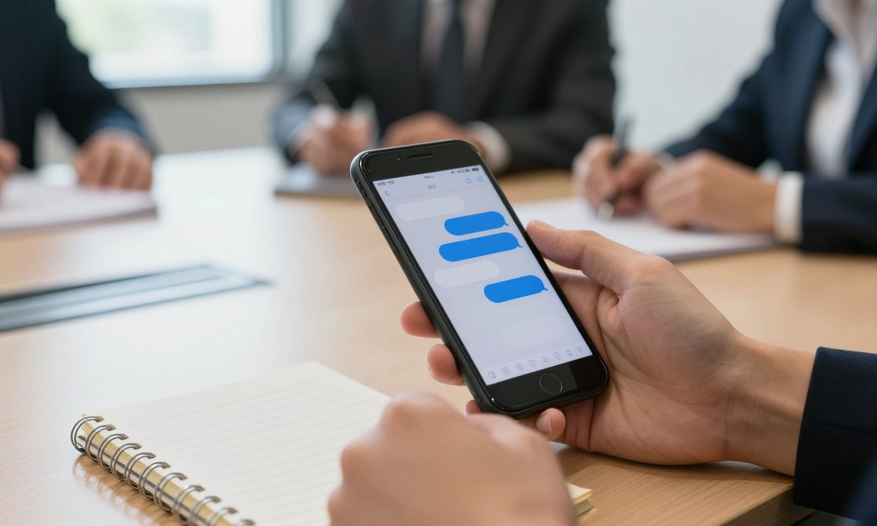 Real-time transcription during business meeting on smartphone