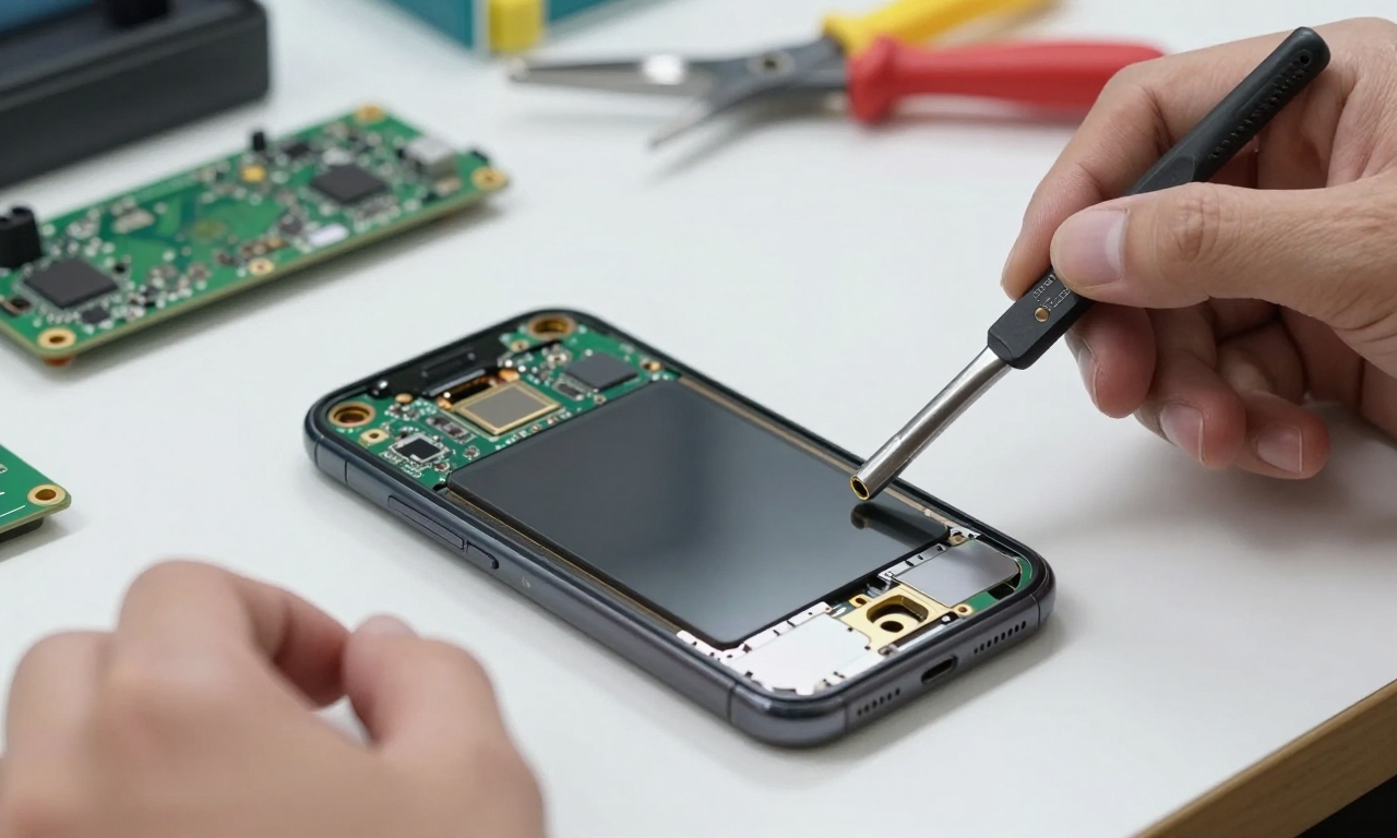 Smartphone internals showing missing headphone jack space
