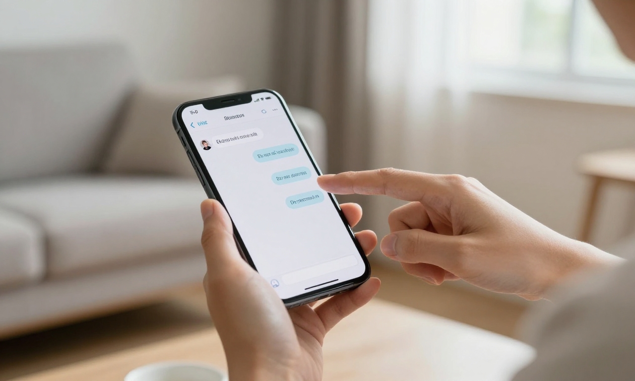 Person identifying phishing link on phone