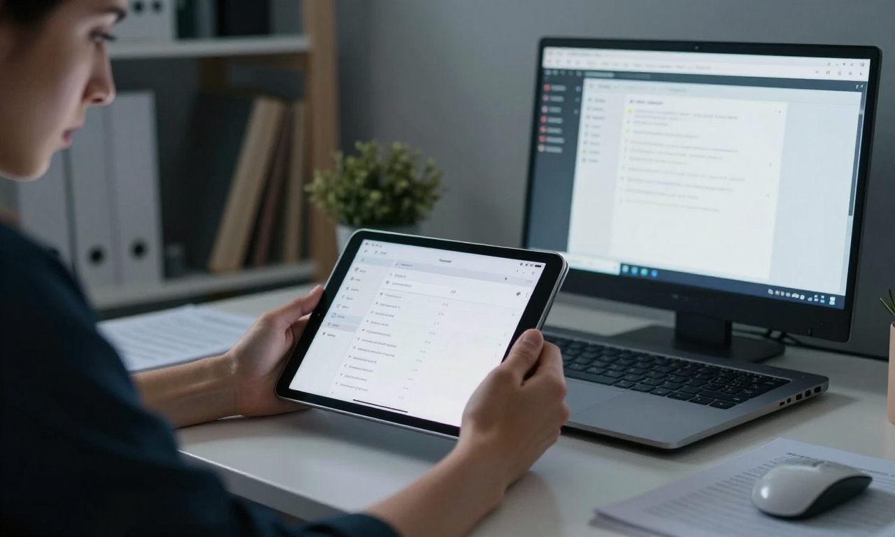professional comparing tablet software limitations to laptop