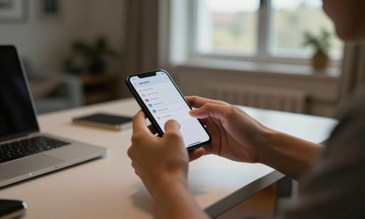 Person optimizing smartphone network settings