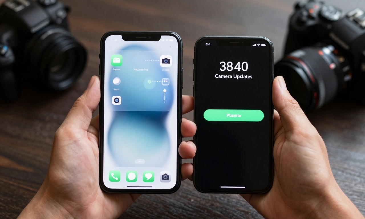 Smartphones showing update benefits versus limitations