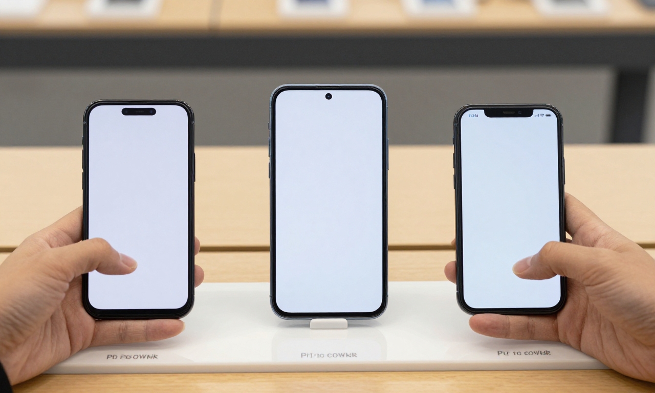 Smartphones arranged for price and value comparison