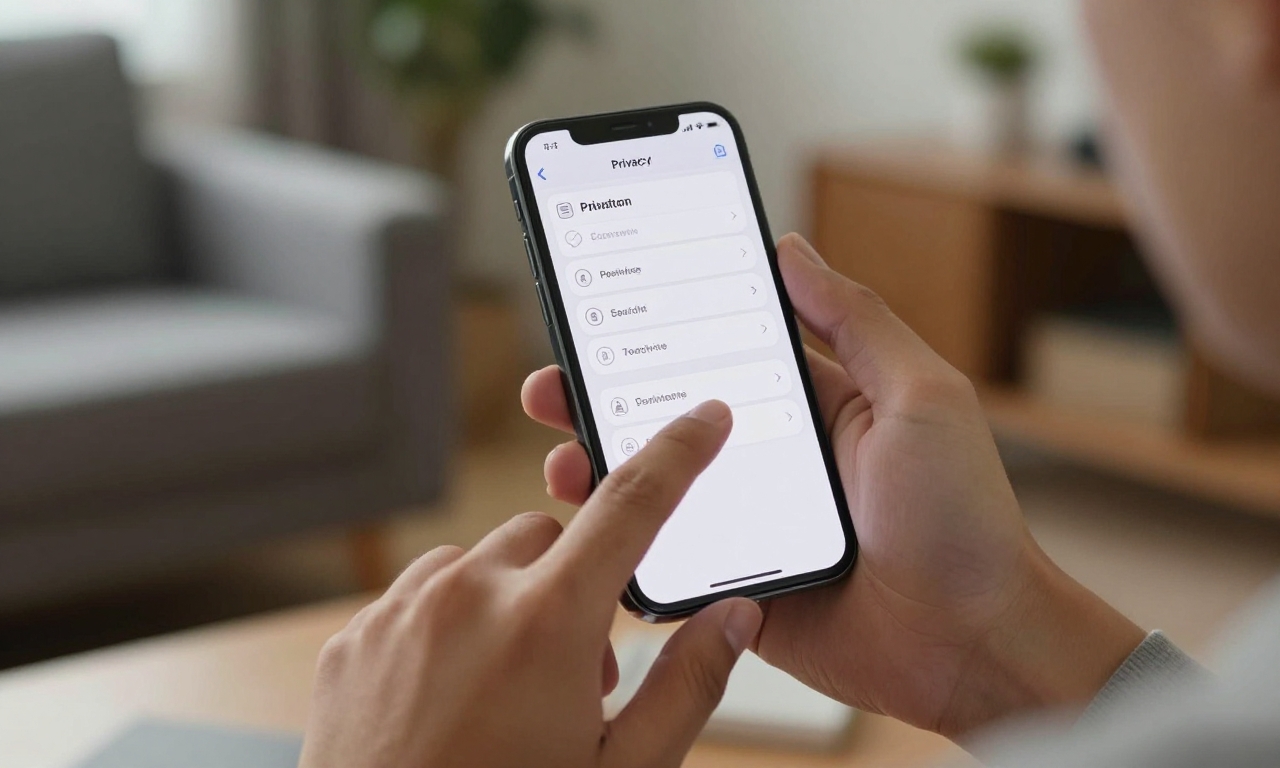 hand adjusting app permissions on smartphone screen