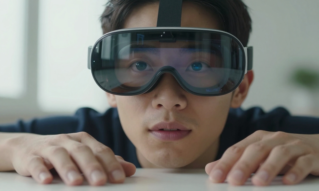 Close-up of AR glasses display quality